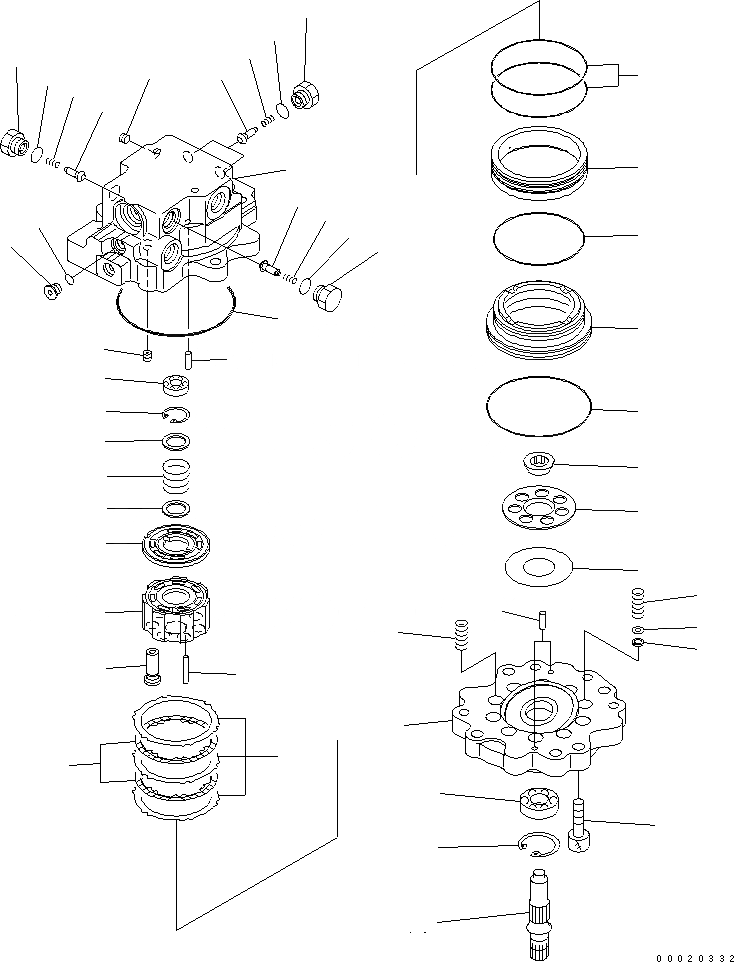 Схема запчастей Komatsu PC27MR-2 - МОТОР ПОВОРОТА (/) ОСНОВН. КОМПОНЕНТЫ И РЕМКОМПЛЕКТЫ