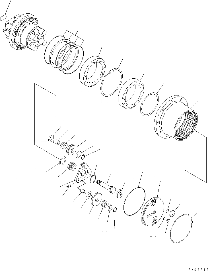 Схема запчастей Komatsu PC27MR-2 - МОТОР ХОДА (ПОНИЖАЮЩ. ПЕРЕДАЧА) (/) ОСНОВН. КОМПОНЕНТЫ И РЕМКОМПЛЕКТЫ