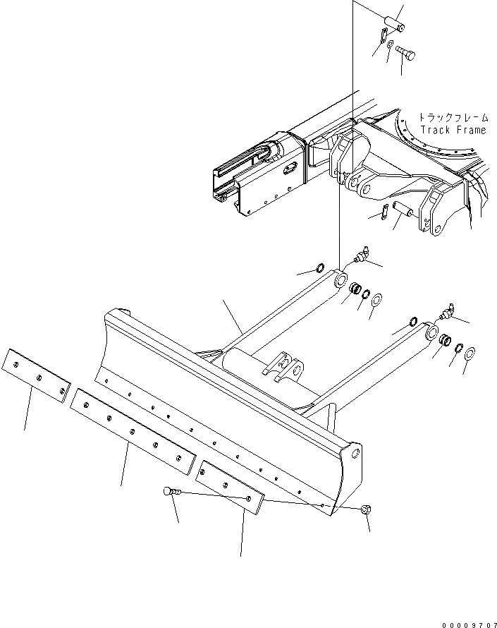 Схема запчастей Komatsu PC27MR-2-A - ОТВАЛ (РЕЖУЩ. КРОМКА НА БОЛТАХ ТИП) РАБОЧЕЕ ОБОРУДОВАНИЕ