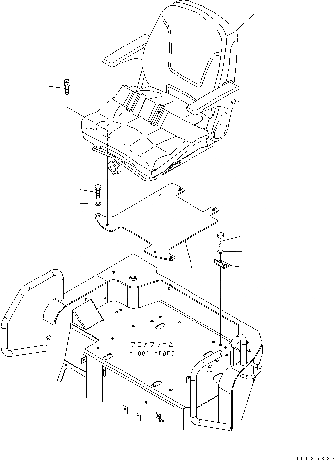 Схема запчастей Komatsu PC27MR-2 - СИДЕНЬЕ ОПЕРАТОРА И РЕМЕНЬ БЕЗОПАСНОСТИ (КРОМЕ ЯПОН.) КАБИНА ОПЕРАТОРА И СИСТЕМА УПРАВЛЕНИЯ