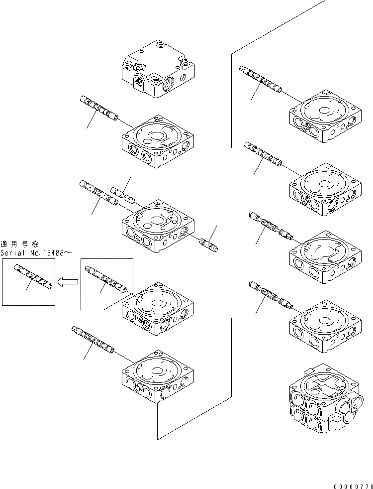 Схема запчастей Komatsu PC27MR-2 - ОСНОВН. КЛАПАН (8-КЛАПАН) (/) ОСНОВН. КОМПОНЕНТЫ И РЕМКОМПЛЕКТЫ