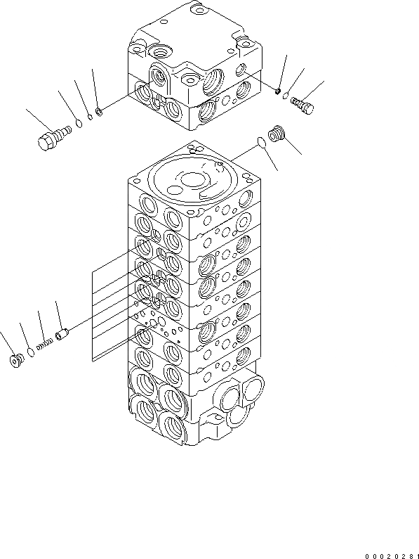 Схема запчастей Komatsu PC27MR-2-B - ОСНОВН. КЛАПАН (9-КЛАПАН) (/) ОСНОВН. КОМПОНЕНТЫ И РЕМКОМПЛЕКТЫ