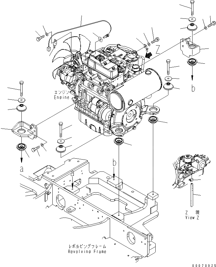 Схема запчастей Komatsu PC27MR-3 - КРЕПЛЕНИЕ ДВИГАТЕЛЯ(№-) КОМПОНЕНТЫ ДВИГАТЕЛЯ