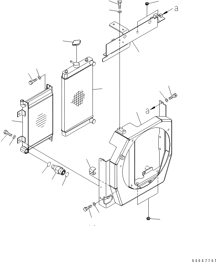 Схема запчастей Komatsu PC27MR-3 - ОХЛАЖД-Е (РАДИАТОР И МАСЛООХЛАДИТЕЛЬ)(№-) СИСТЕМА ОХЛАЖДЕНИЯ