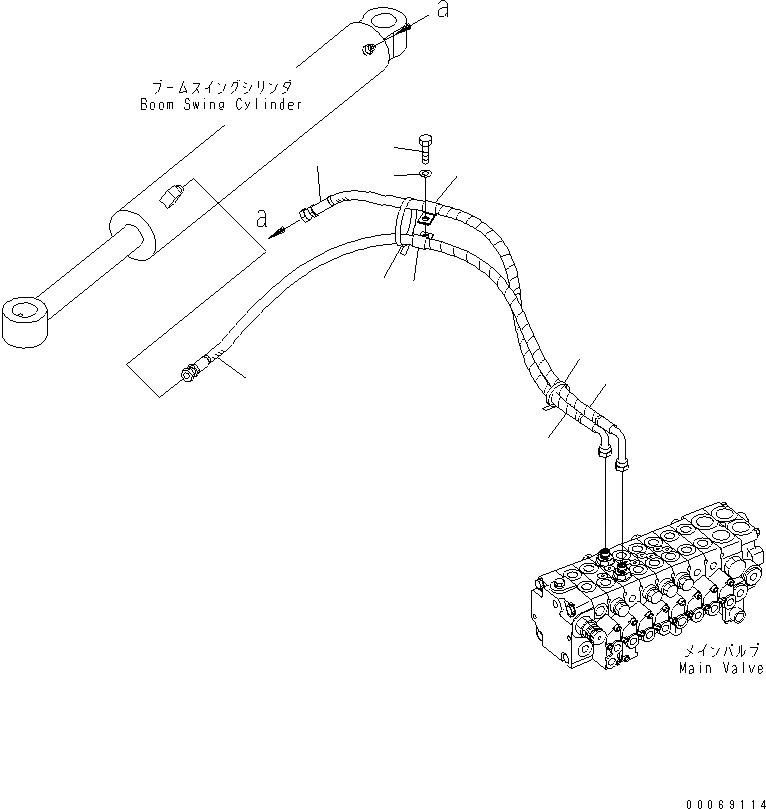 Схема запчастей Komatsu PC27MR-3 - ЛИНИЯ АКТУАТОРА (ПОВОРОТ СТРЕЛЫ)(№-) ГИДРАВЛИКА