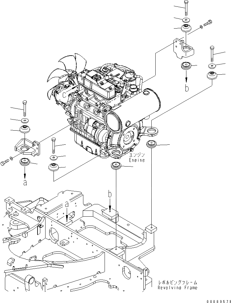 Схема запчастей Komatsu PC27MR-3 - КРЕПЛЕНИЕ ДВИГАТЕЛЯ(№-) КОМПОНЕНТЫ ДВИГАТЕЛЯ