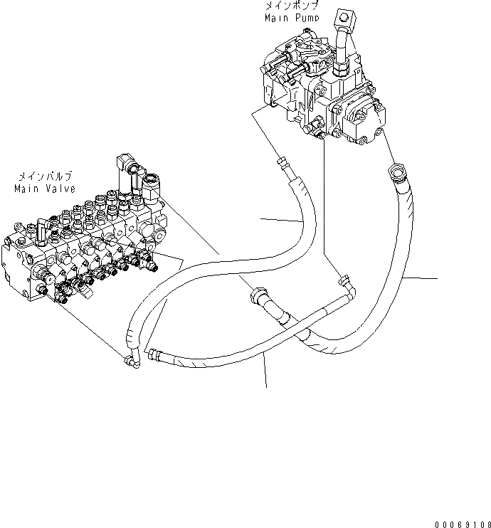 Схема запчастей Komatsu PC27MR-3 - ЛИНИЯ ПОДАЧИ(№-) ГИДРАВЛИКА