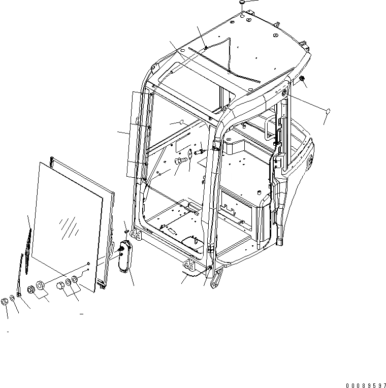 Схема запчастей Komatsu PC27MR-3 - КАБИНА (7/8) (ЭЛЕКТРИКА)(№-) КАБИНА ОПЕРАТОРА И СИСТЕМА УПРАВЛЕНИЯ