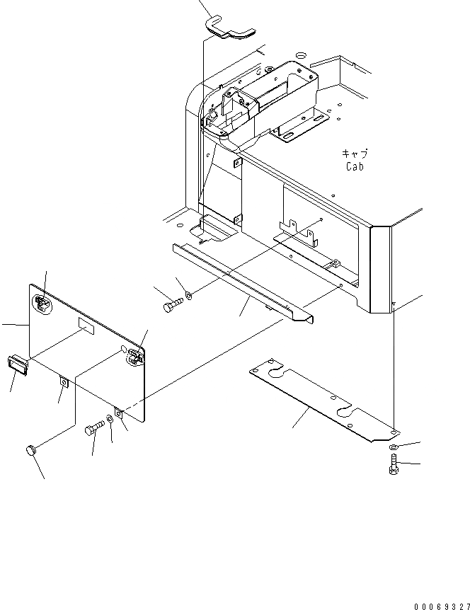 Схема запчастей Komatsu PC27MR-3 - КАБИНА (COVER)(№-) КАБИНА ОПЕРАТОРА И СИСТЕМА УПРАВЛЕНИЯ