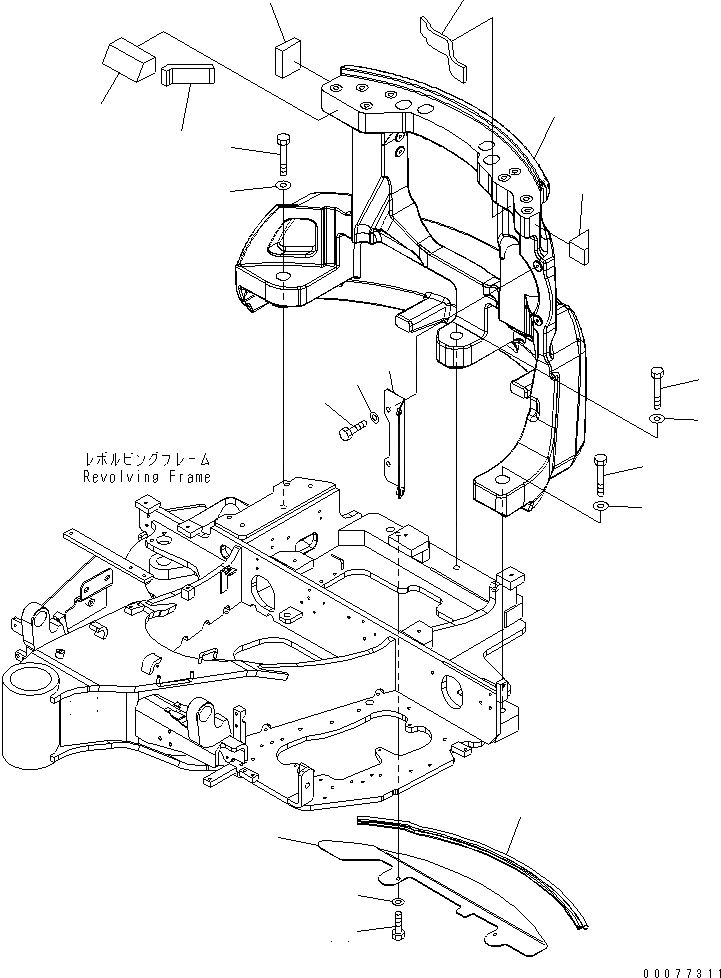 Схема запчастей Komatsu PC27MR-3 - ПРОТИВОВЕС¤ 78KG(№-) ЧАСТИ КОРПУСА