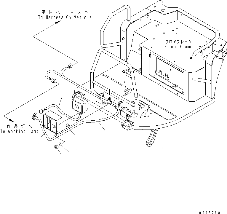 Схема запчастей Komatsu PC27MR-3 - ДОПОЛН. РАБОЧ. ОСВЕЩЕНИЕ (НАВЕС)(№-) ЭЛЕКТРИКА