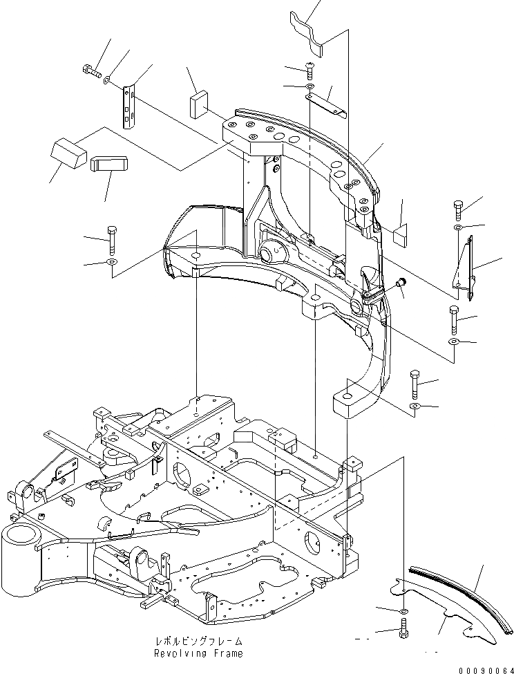 Схема запчастей Komatsu PC27MR-3 - ПРОТИВОВЕС(№-) ЧАСТИ КОРПУСА