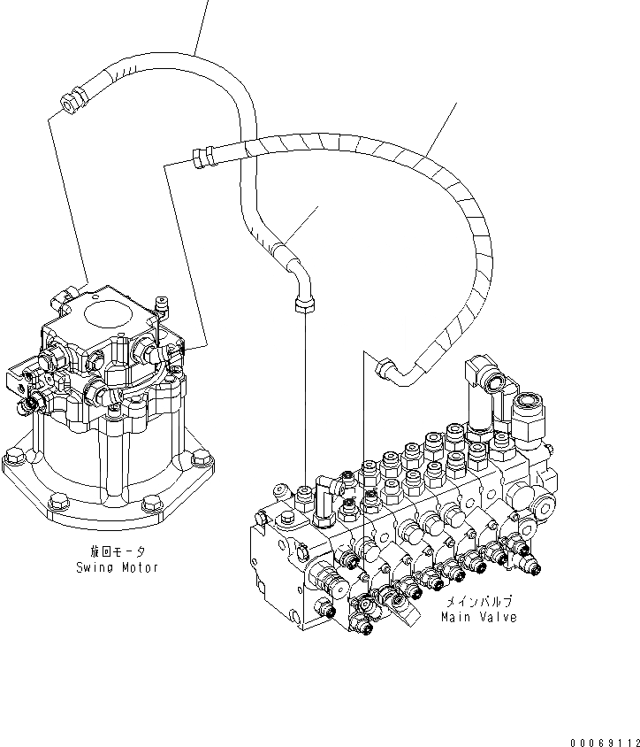 Схема запчастей Komatsu PC27MR-3 - ЛИНИЯ АКТУАТОРА (ПОВОРОТН.)(№-) ГИДРАВЛИКА