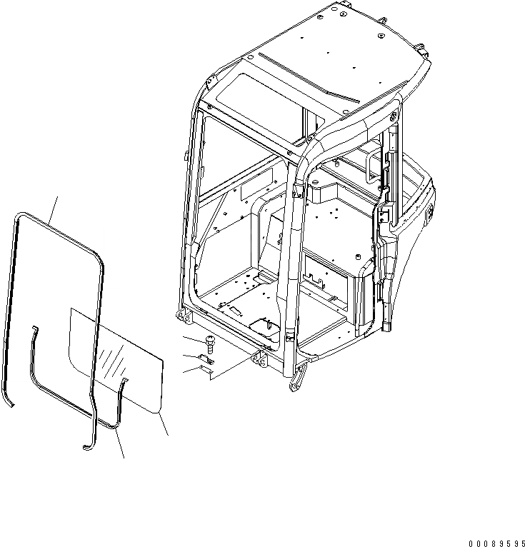 Схема запчастей Komatsu PC27MR-3 - КАБИНА (/8) (ПЕРЕДН. НИЖН. СТЕКЛА)(№-) КАБИНА ОПЕРАТОРА И СИСТЕМА УПРАВЛЕНИЯ