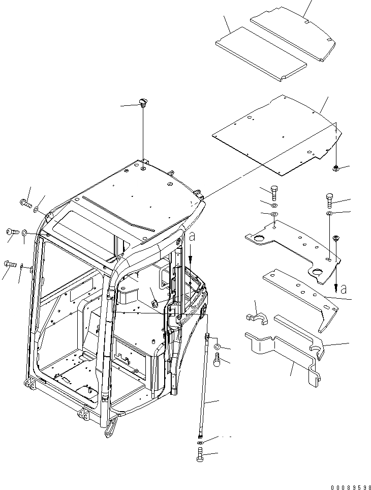 Схема запчастей Komatsu PC27MR-3 - КАБИНА (8/8) (КАБИНА КОМПОНЕНТЫ)(№-) КАБИНА ОПЕРАТОРА И СИСТЕМА УПРАВЛЕНИЯ