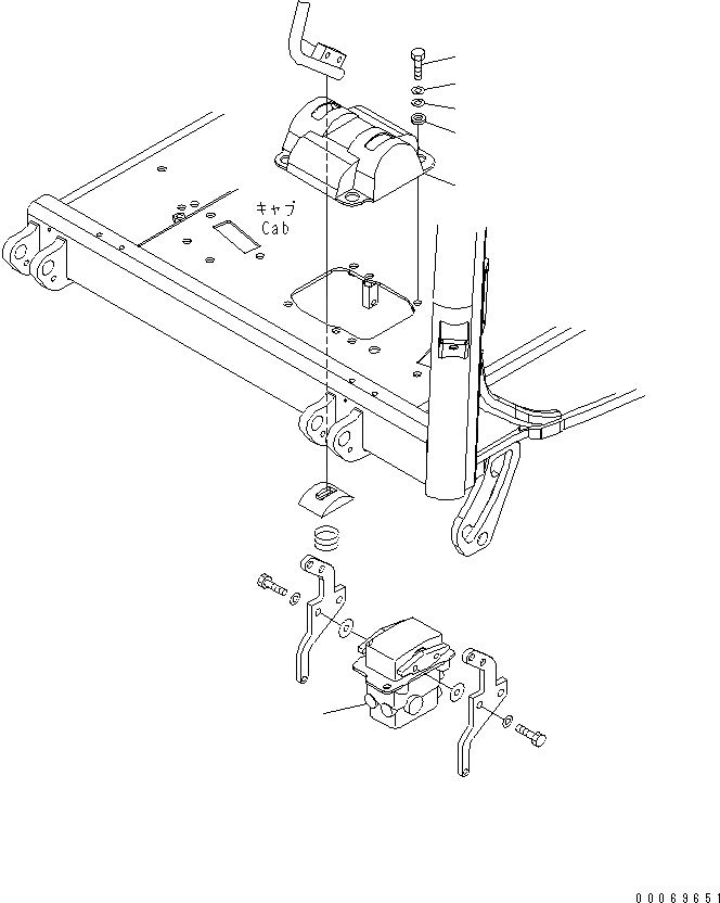 Схема запчастей Komatsu PC27MR-3 - КАБИНА (КОНТРОЛЬ ХОДА COVER)(№-) КАБИНА ОПЕРАТОРА И СИСТЕМА УПРАВЛЕНИЯ