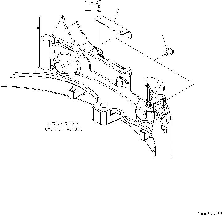 Схема запчастей Komatsu PC27MR-3 - КРЫШКА ПРОТИВОВЕСА(№-) ЧАСТИ КОРПУСА