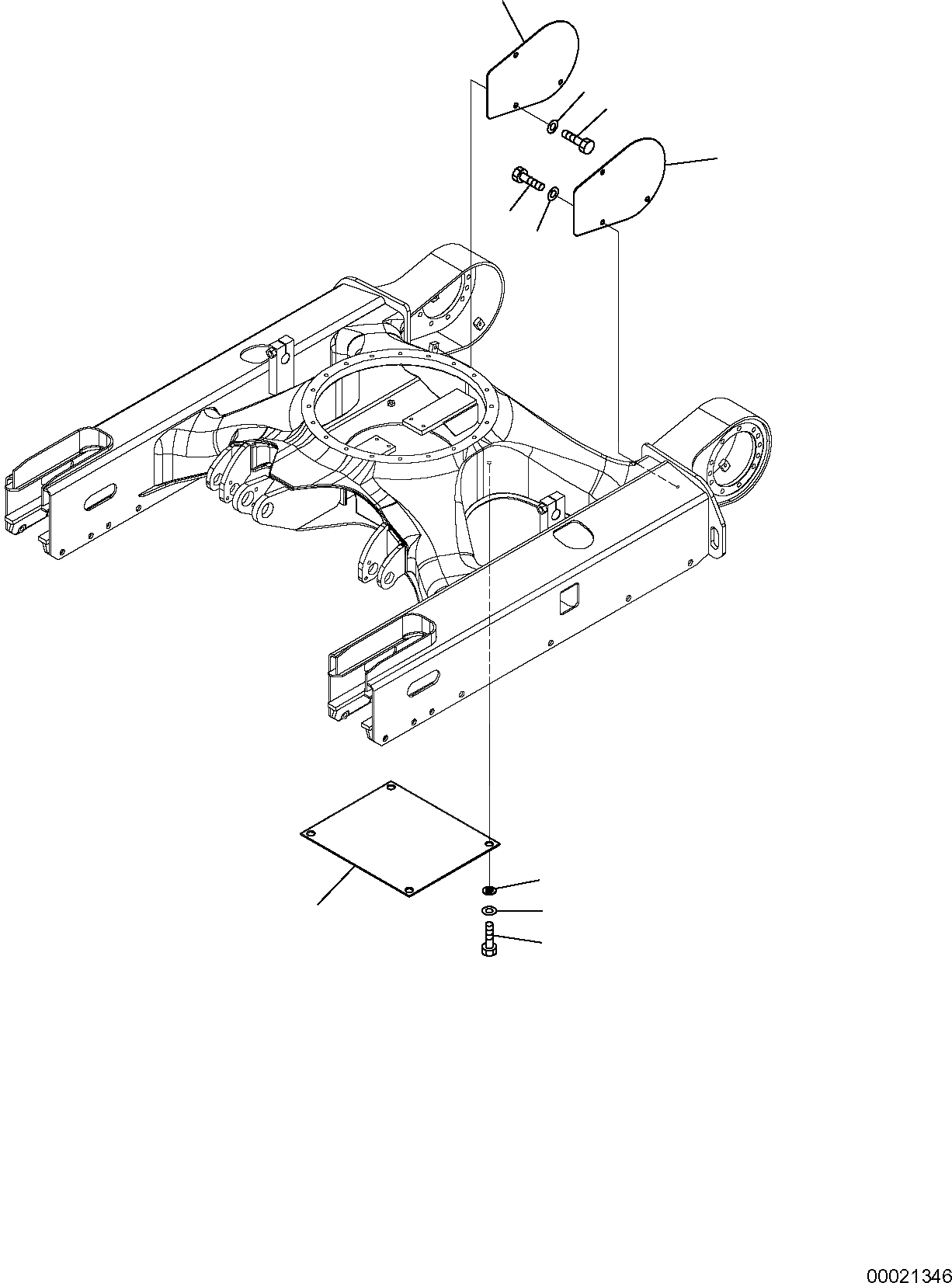 Схема запчастей Komatsu PC27MR-2 - КРЫШКИ НИЖН.CARRIAGE