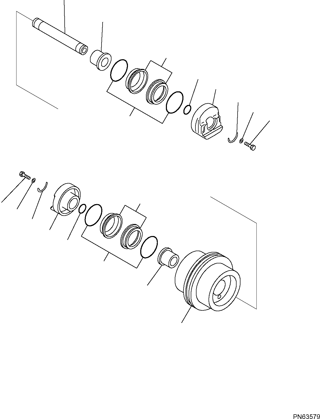 Схема запчастей Komatsu PC27MR-2 - ОПОРНЫЙ КАТОК НИЖН.CARRIAGE