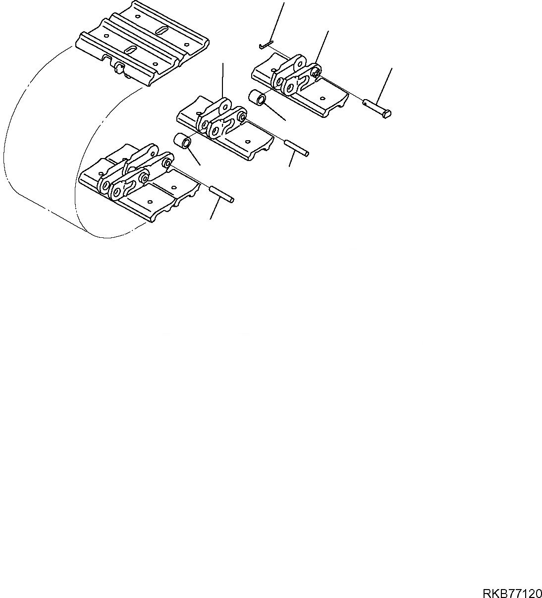 Схема запчастей Komatsu PC27MR-2 - ГУСЕНИЦЫ (STEEL SHOE) НИЖН.CARRIAGE