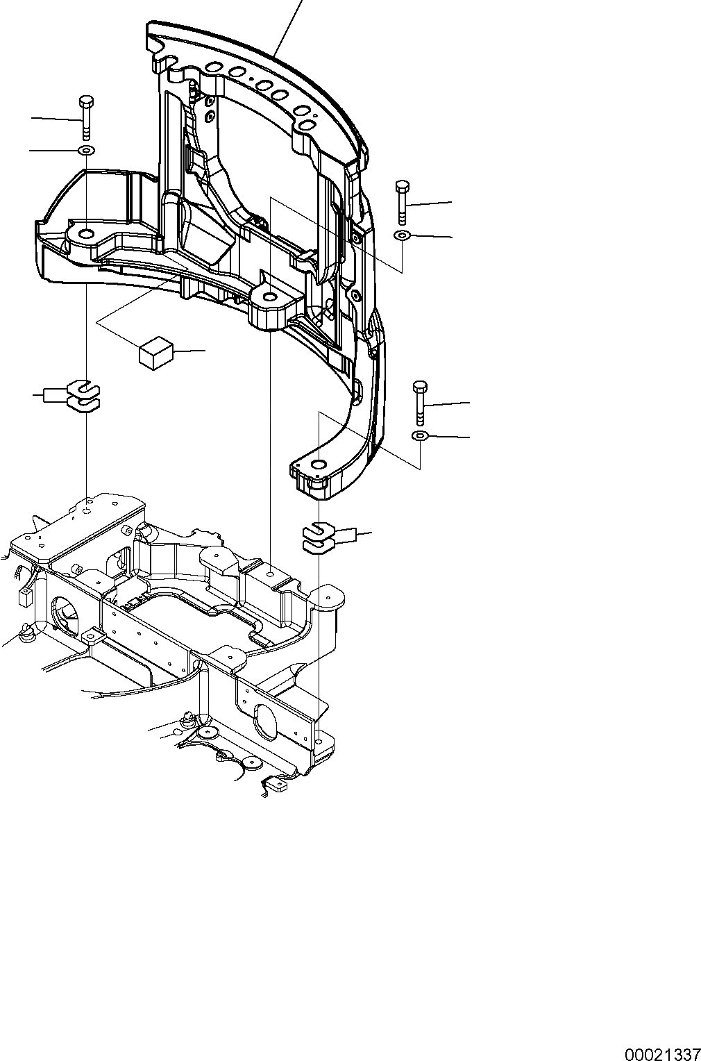 Схема запчастей Komatsu PC27MR-2 - ПРОТИВОВЕС (/) СИСТЕМА УПРАВЛЕНИЯ И ОСНОВНАЯ РАМА