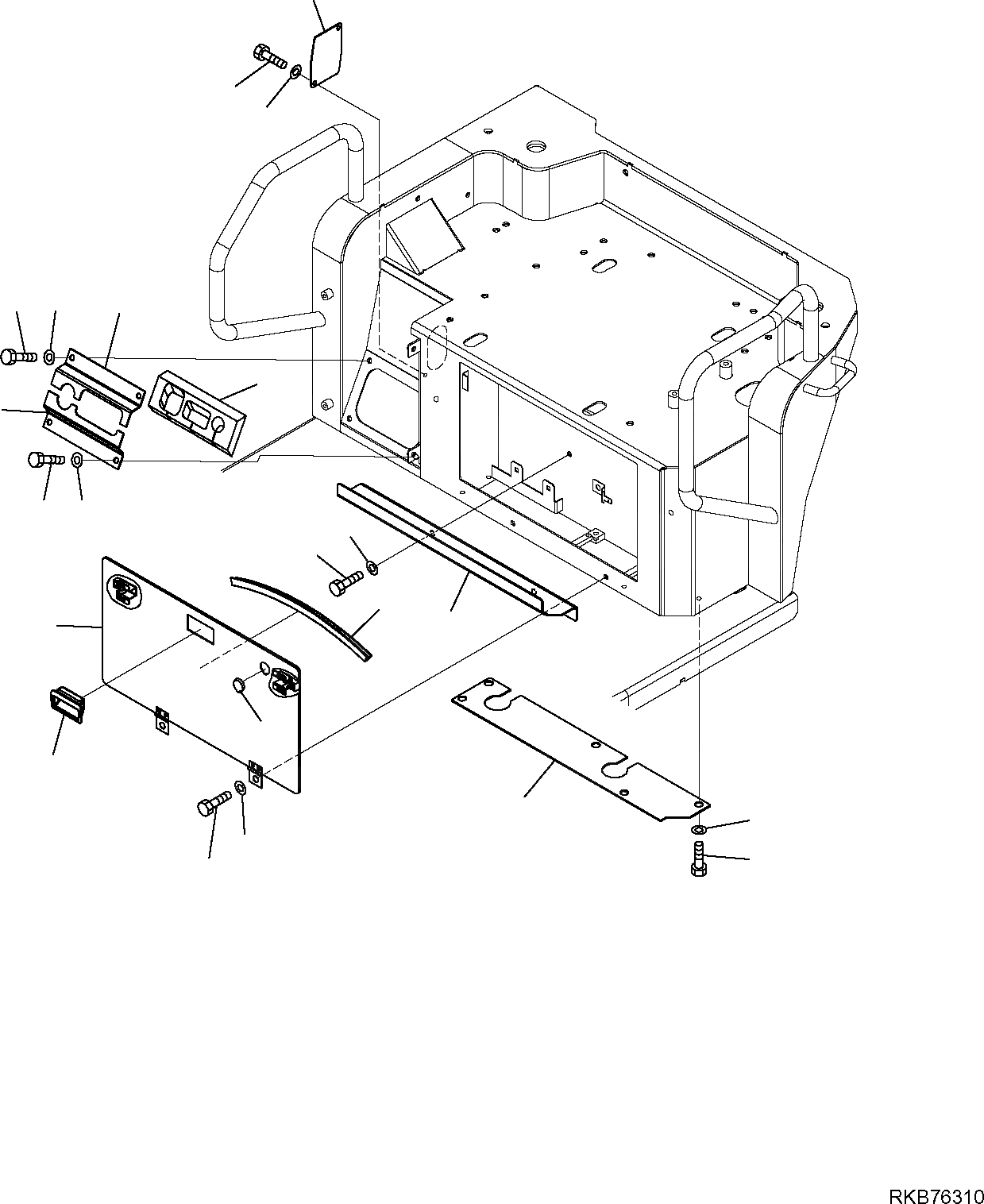 Схема запчастей Komatsu PC27MR-2 - ПЛАТФОРМА КРЫШКА(ДЛЯ КАБИНЫ) (/) ЧАСТИ КОРПУСА И КАБИНА