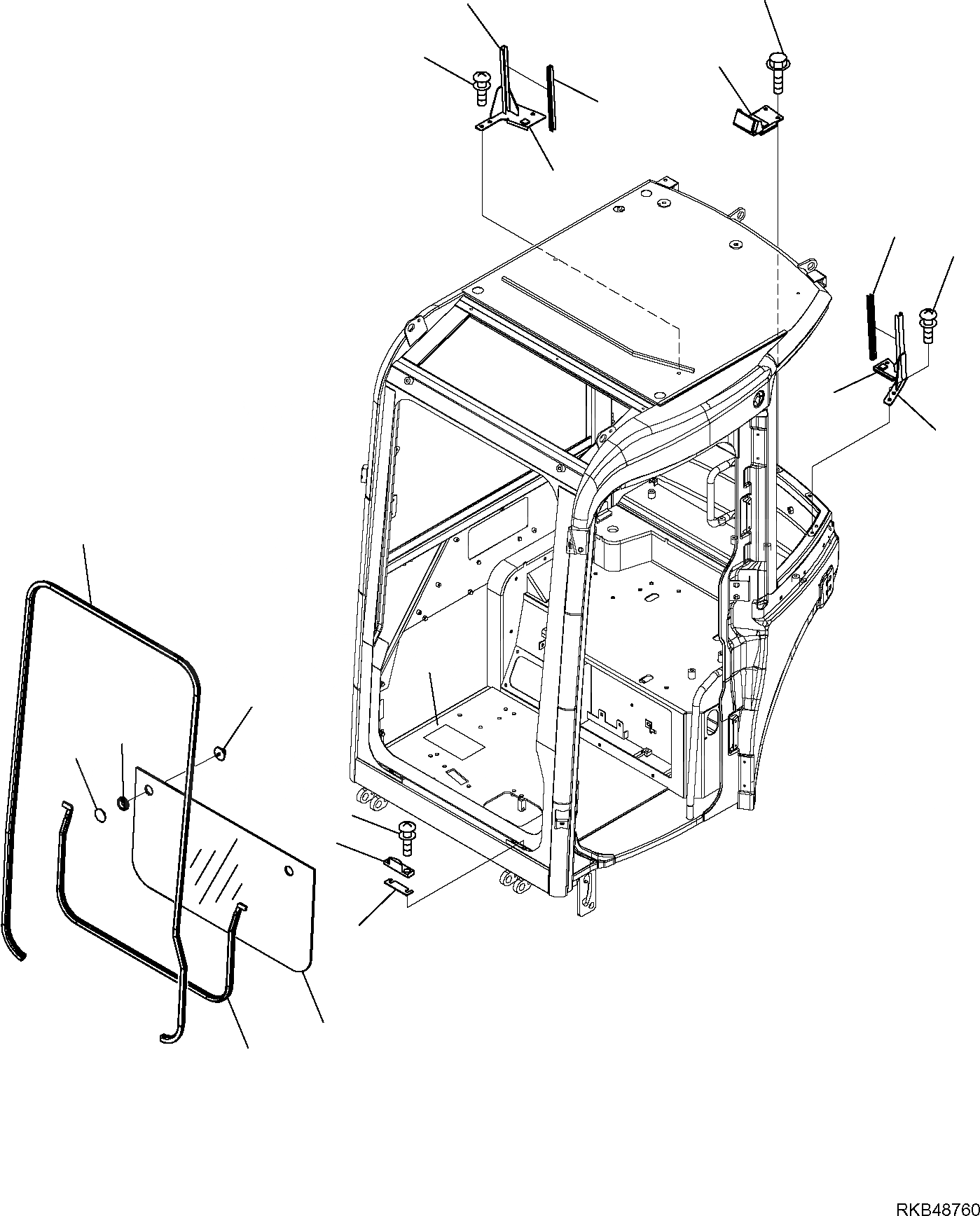 Схема запчастей Komatsu PC27MR-2 - КАБИНА (/8) ЧАСТИ КОРПУСА И КАБИНА