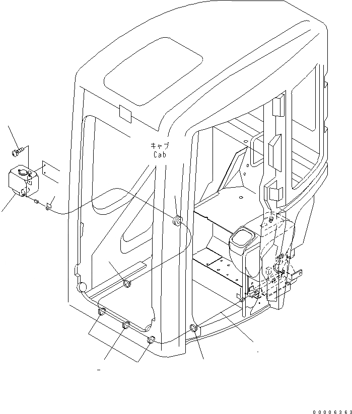 Схема запчастей Komatsu PC27MRX-1 - ОМЫВАТЕЛЬ СТЕКЛА (ДЛЯ КАБИНЫ) КАБИНА ОПЕРАТОРА И СИСТЕМА УПРАВЛЕНИЯ