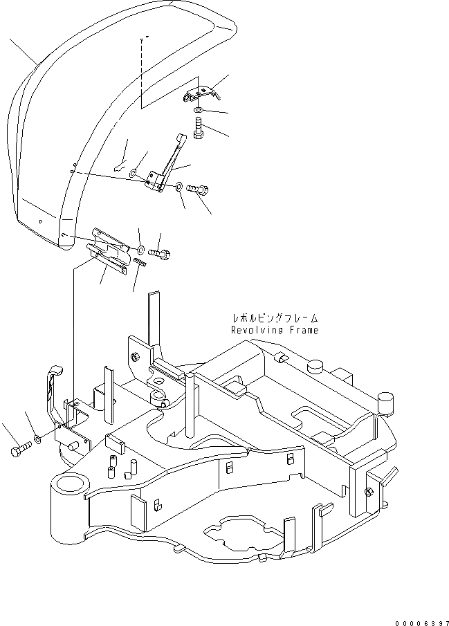 Схема запчастей Komatsu PC27MRX-1 - ПЕРЕДН. COVER(№7-) ЧАСТИ КОРПУСА