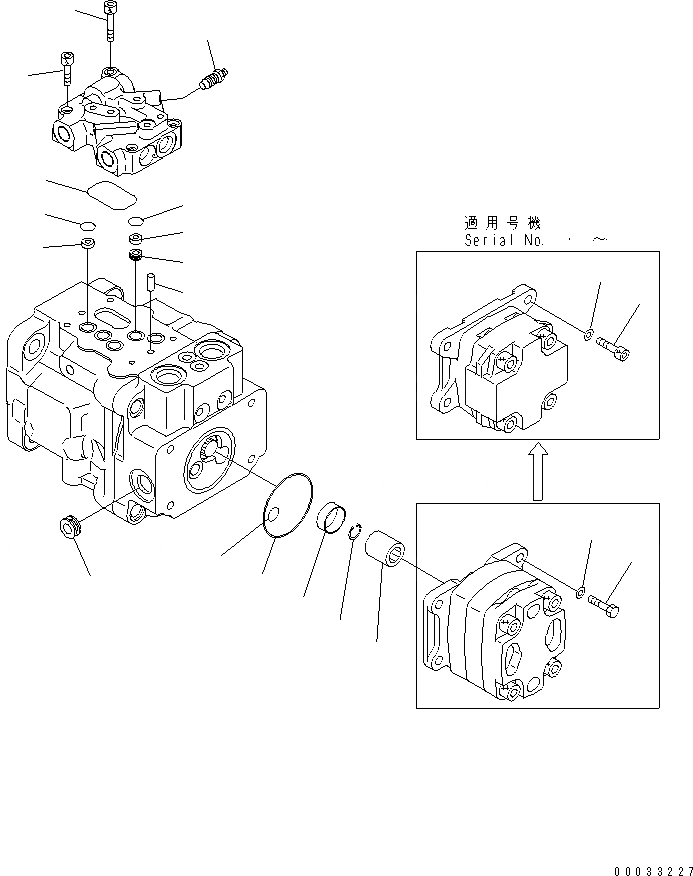 Схема запчастей Komatsu PC27MRX-1 - ОСНОВН. НАСОС (/)(№9-) ОСНОВН. КОМПОНЕНТЫ И РЕМКОМПЛЕКТЫ