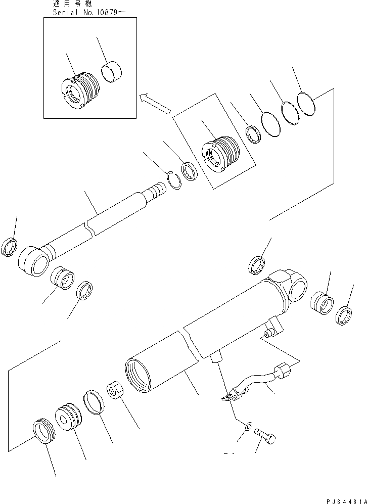 Схема запчастей Komatsu PC27MRX-1 - ЦИЛИНДР РУКОЯТИ(ВНУТР. ЧАСТИ) (ДЛЯ СЕВ. АМЕРИКИ) ОСНОВН. КОМПОНЕНТЫ И РЕМКОМПЛЕКТЫ