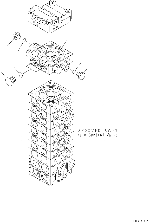 Схема запчастей Komatsu PC27R-8 - ДОПОЛН. КЛАПАН (-WAY) ГИДРАВЛИКА