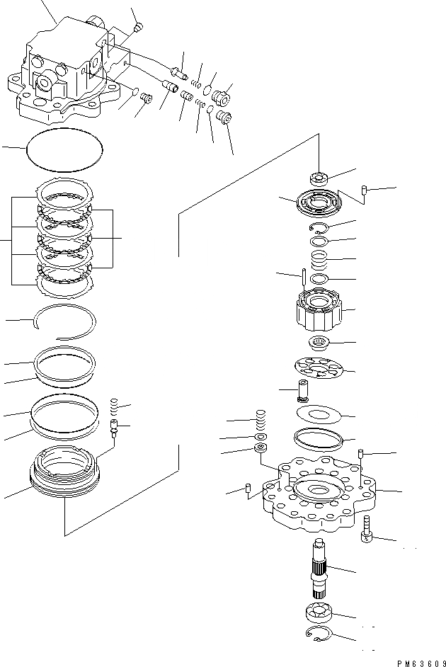 Схема запчастей Komatsu PC27R-8 - МОТОР ПОВОРОТА (/) ОСНОВН. КОМПОНЕНТЫ И РЕМКОМПЛЕКТЫ
