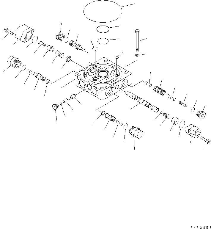 Схема запчастей Komatsu PC27R-8 - СЕРВИСНЫЙ КЛАПАН ОСНОВН. КОМПОНЕНТЫ И РЕМКОМПЛЕКТЫ