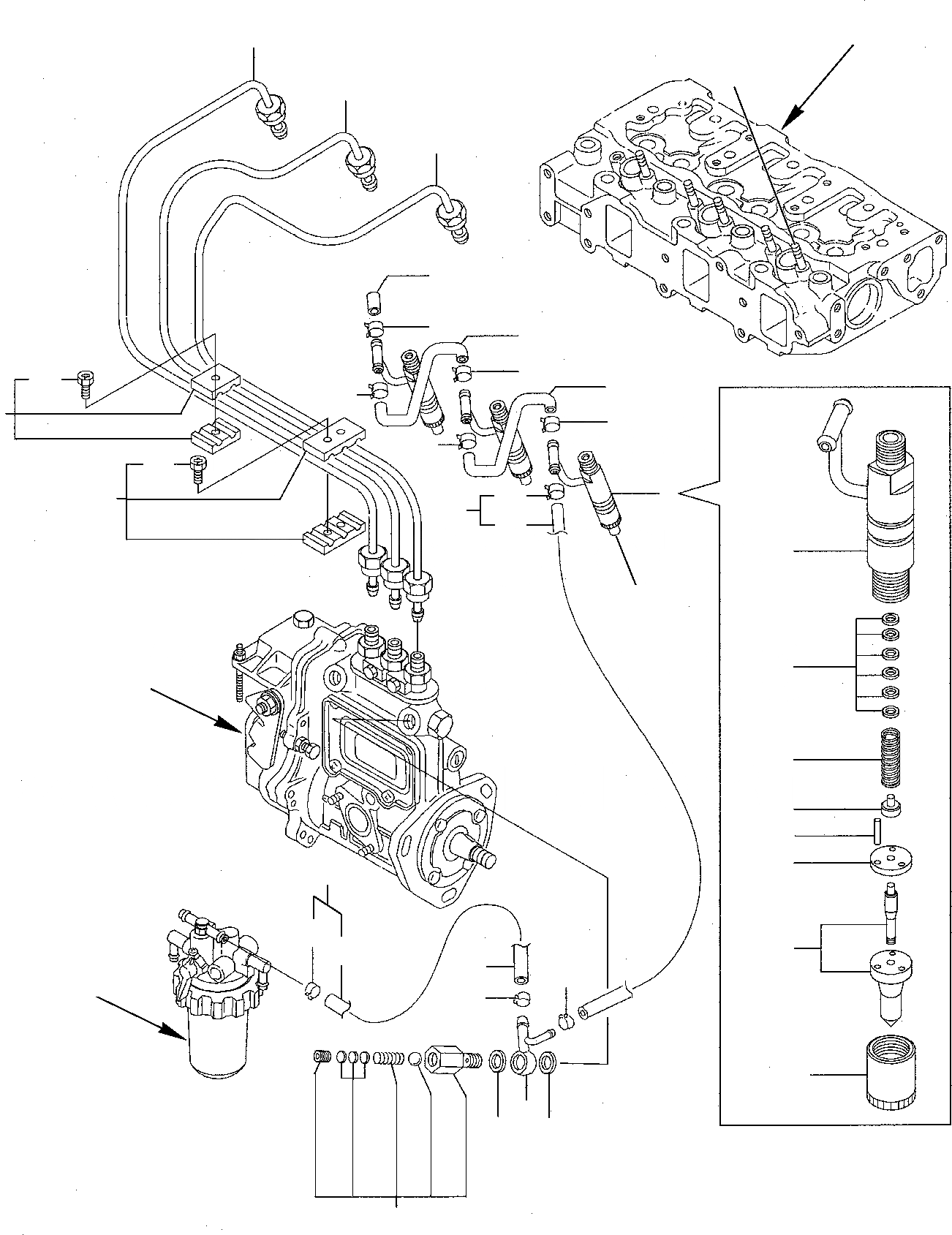 Схема запчастей Komatsu PC27R-8 - ТОПЛИВН. ЛИНИЯ ВПРЫСКА ДВИГАТЕЛЬ