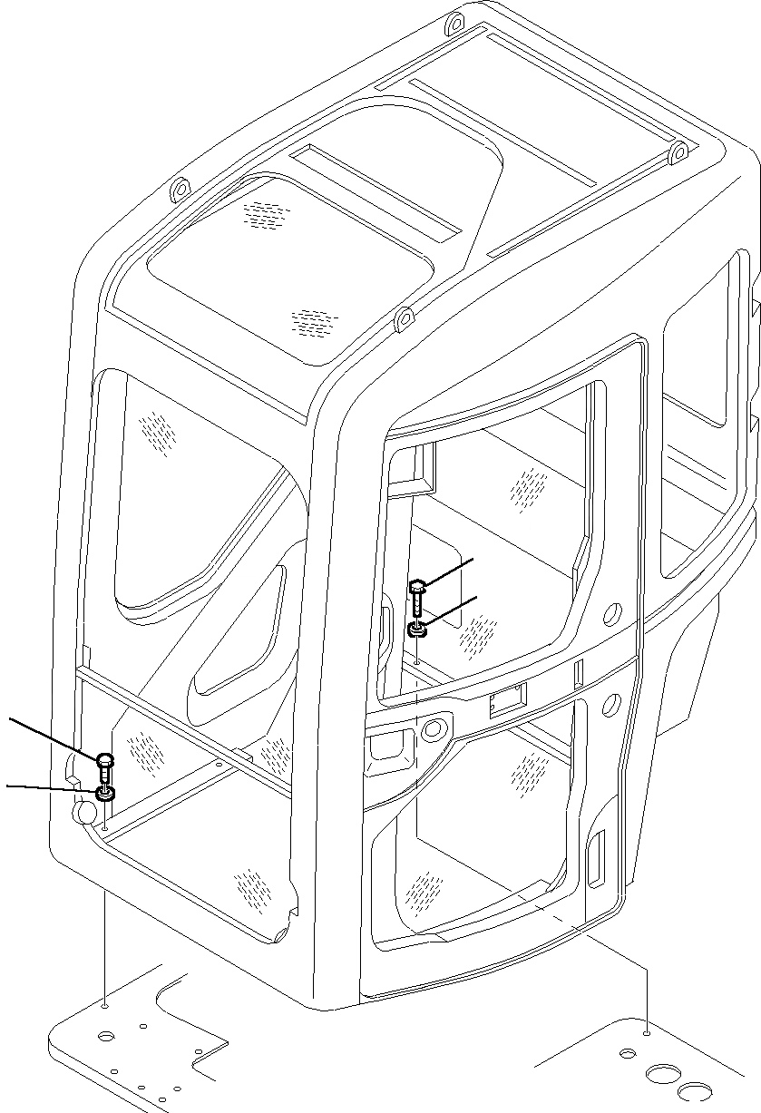 Схема запчастей Komatsu PC27R-8 - КАБИНА (ЭЛЕМЕНТЫ КРЕПЛЕНИЯ) ЧАСТИ КОРПУСА И КАБИНА