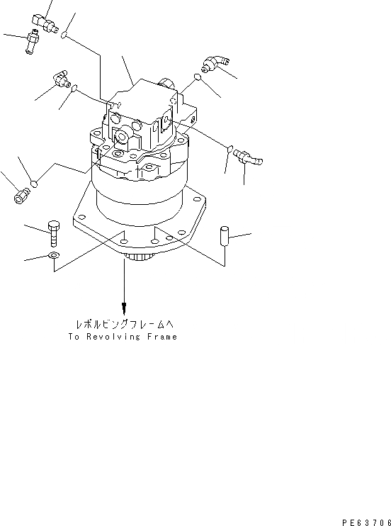 Схема запчастей Komatsu PC28UD-2 - МЕХАНИЗМ ПОВОРОТА И МОТОР(№8-) ПОВОРОТН. КРУГ И КОМПОНЕНТЫ