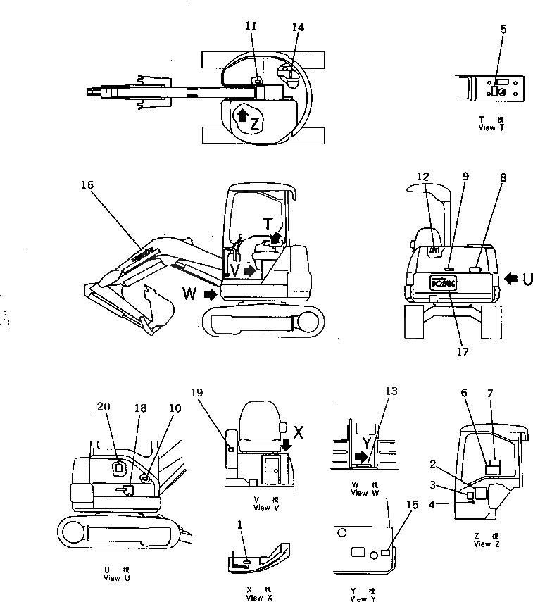 Схема запчастей Komatsu PC28UG-2 - МАРКИРОВКА (KOMATSU PATTERN) МАРКИРОВКА