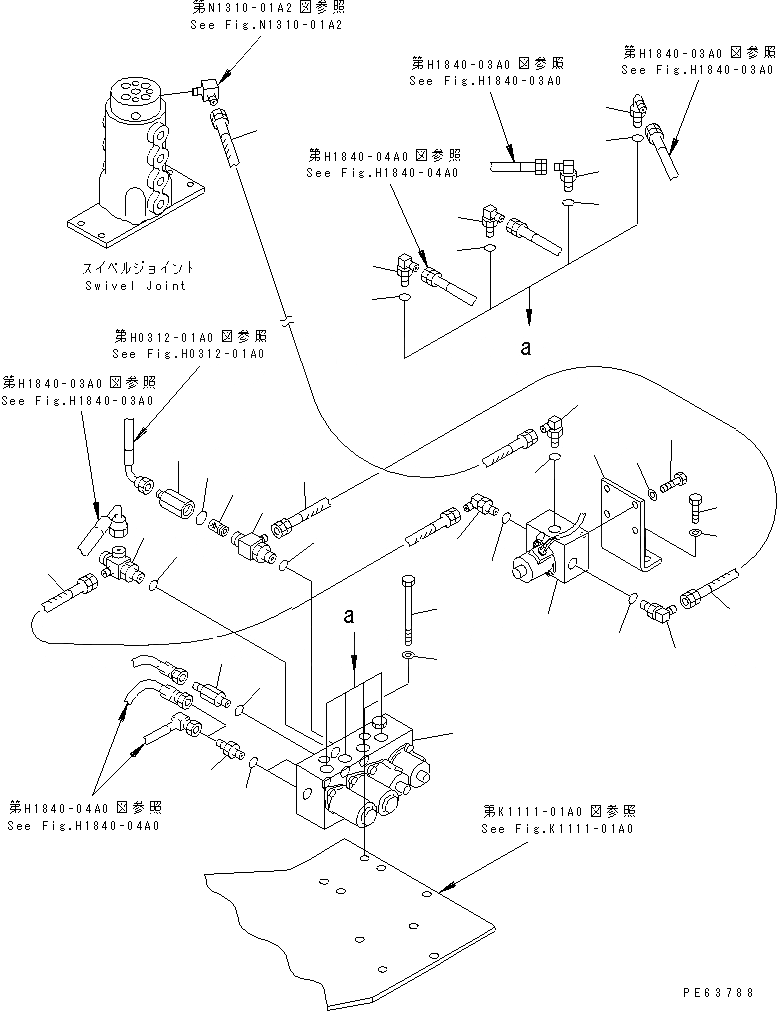 Схема запчастей Komatsu PC28UU-2 - P.P.C. ЛИНИЯ (/) (ДЛЯ SPEED ХОД)(№8-) ГИДРАВЛИКА