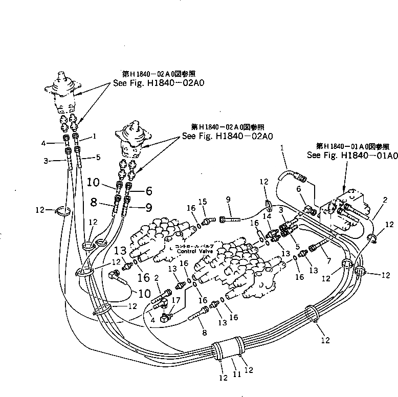 Схема запчастей Komatsu PC28UU-2 - P.P.C. ЛИНИЯ (/) (JIS PATTERN)(№7798-8) ГИДРАВЛИКА