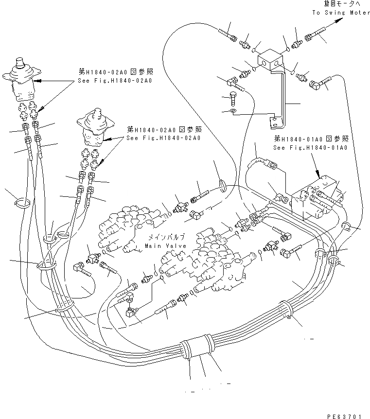 Схема запчастей Komatsu PC28UU-2 - P.P.C. ЛИНИЯ (/) (JIS PATTERN)(№8-) ГИДРАВЛИКА