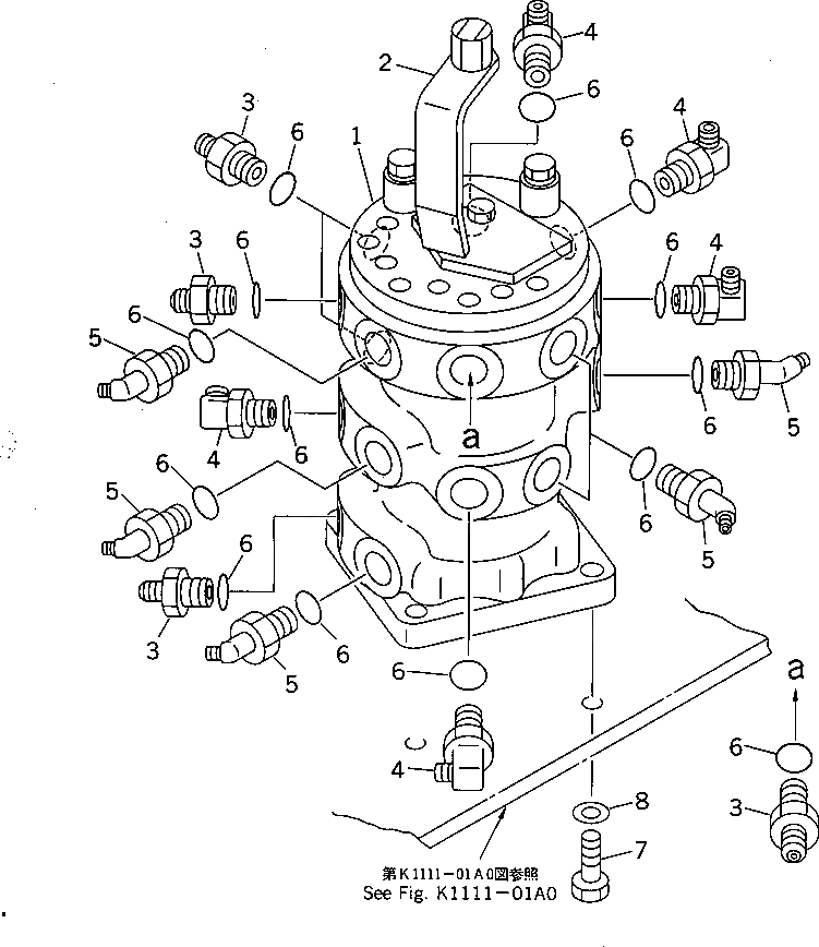 Схема запчастей Komatsu PC28UU-2 - P.P.C. ЛИНИЯ (ПАТРУБОК) (ДЛЯ MULTPLE PATTERN) ГИДРАВЛИКА