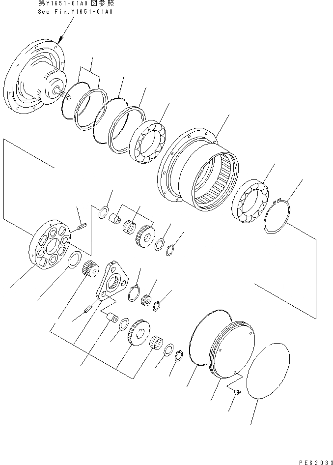 Схема запчастей Komatsu PC28UU-2 - МОТОР ХОДА (/) (ВНУТР. ЧАСТИ) ОСНОВН. КОМПОНЕНТЫ И РЕМКОМПЛЕКТЫ