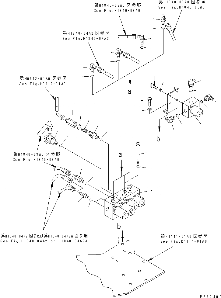 Схема запчастей Komatsu PC28UU-2 - P.P.C. ЛИНИЯ (/) (ДЛЯ СИСТЕМА СПЕЦ-Я.) ГИДРАВЛИКА