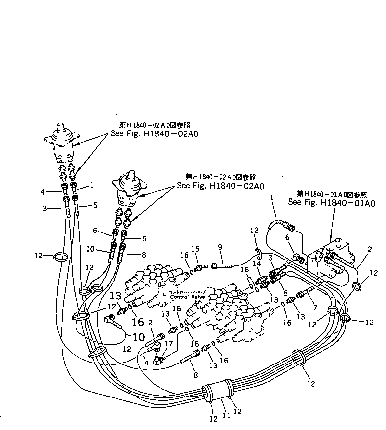 Схема запчастей Komatsu PC28UU-2 - P.P.C. ЛИНИЯ (/) (KOMATSU PATTERN)(№7-8) ГИДРАВЛИКА