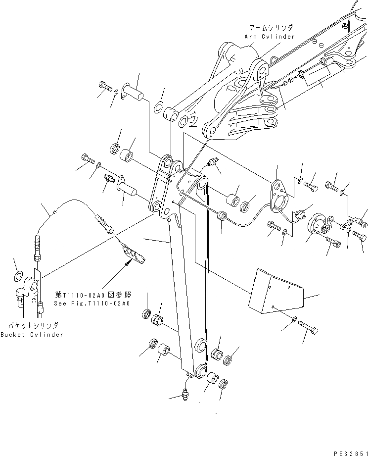 Схема запчастей Komatsu PC28UU-2 - РУКОЯТЬ(№8-) РАБОЧЕЕ ОБОРУДОВАНИЕ