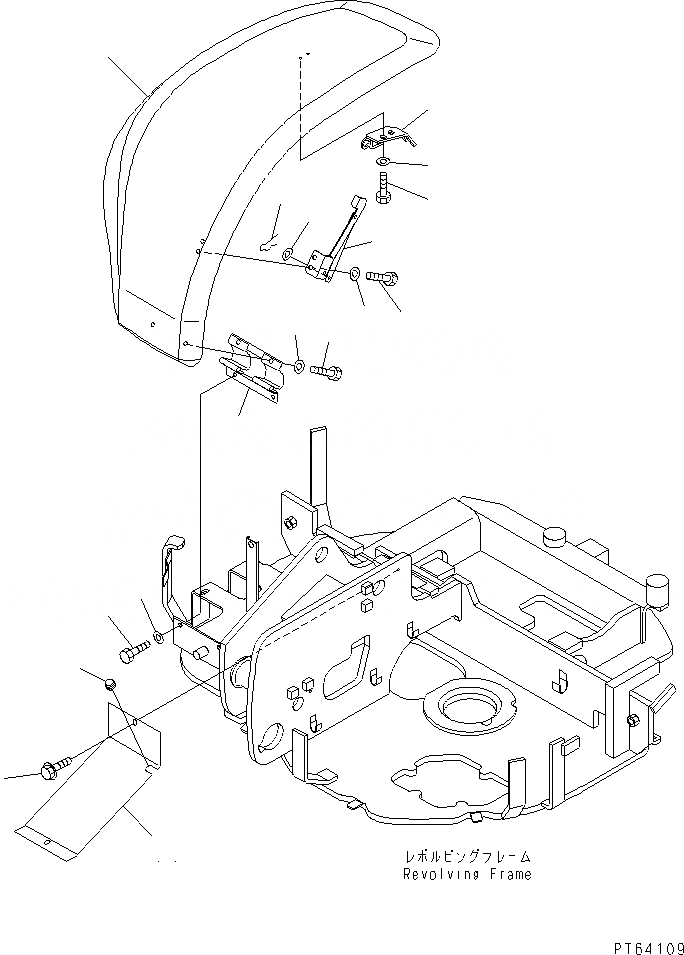 Схема запчастей Komatsu PC28UU-3 - ПЕРЕДН. COVER ЧАСТИ КОРПУСА