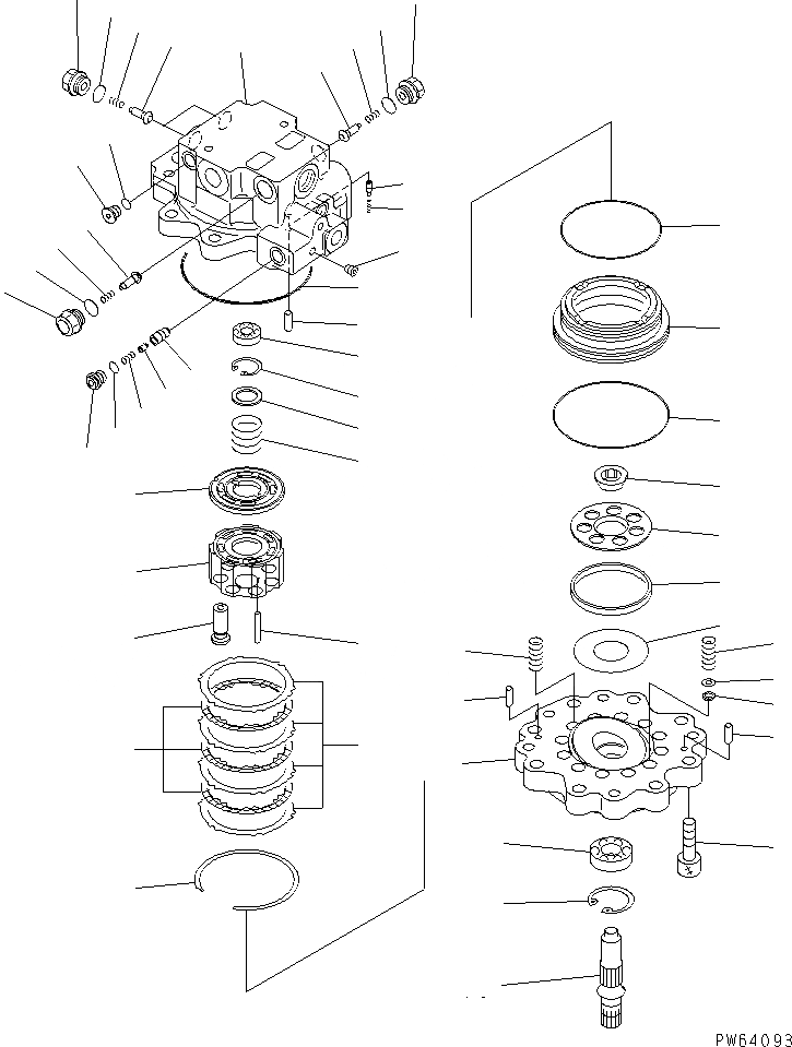 Схема запчастей Komatsu PC28UU-3 - МОТОР ПОВОРОТА (/) ОСНОВН. КОМПОНЕНТЫ И РЕМКОМПЛЕКТЫ