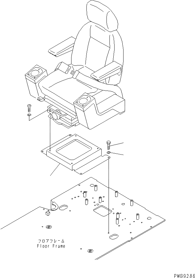 Схема запчастей Komatsu PC290LC-6K - ОСНОВАНИЕ КРЕСЛА КАБИНА ОПЕРАТОРА И СИСТЕМА УПРАВЛЕНИЯ