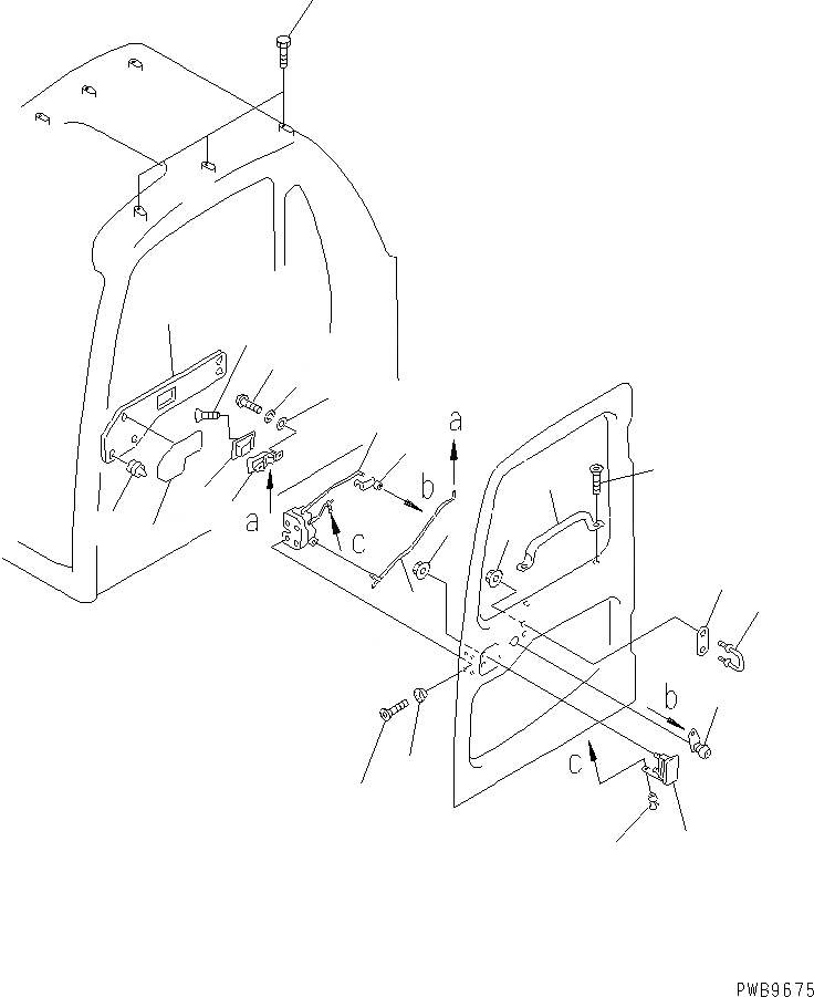 Схема запчастей Komatsu PC290LC-6K - КАБИНА (7/7) (ЗАМОК ДВЕРИ) КАБИНА ОПЕРАТОРА И СИСТЕМА УПРАВЛЕНИЯ